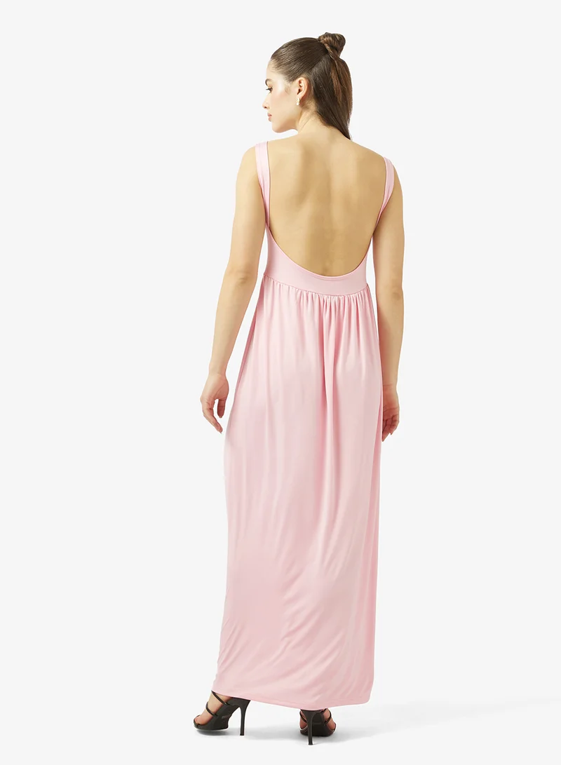 Ginger Sleeveless Drop Waist Pleat Detail Dress